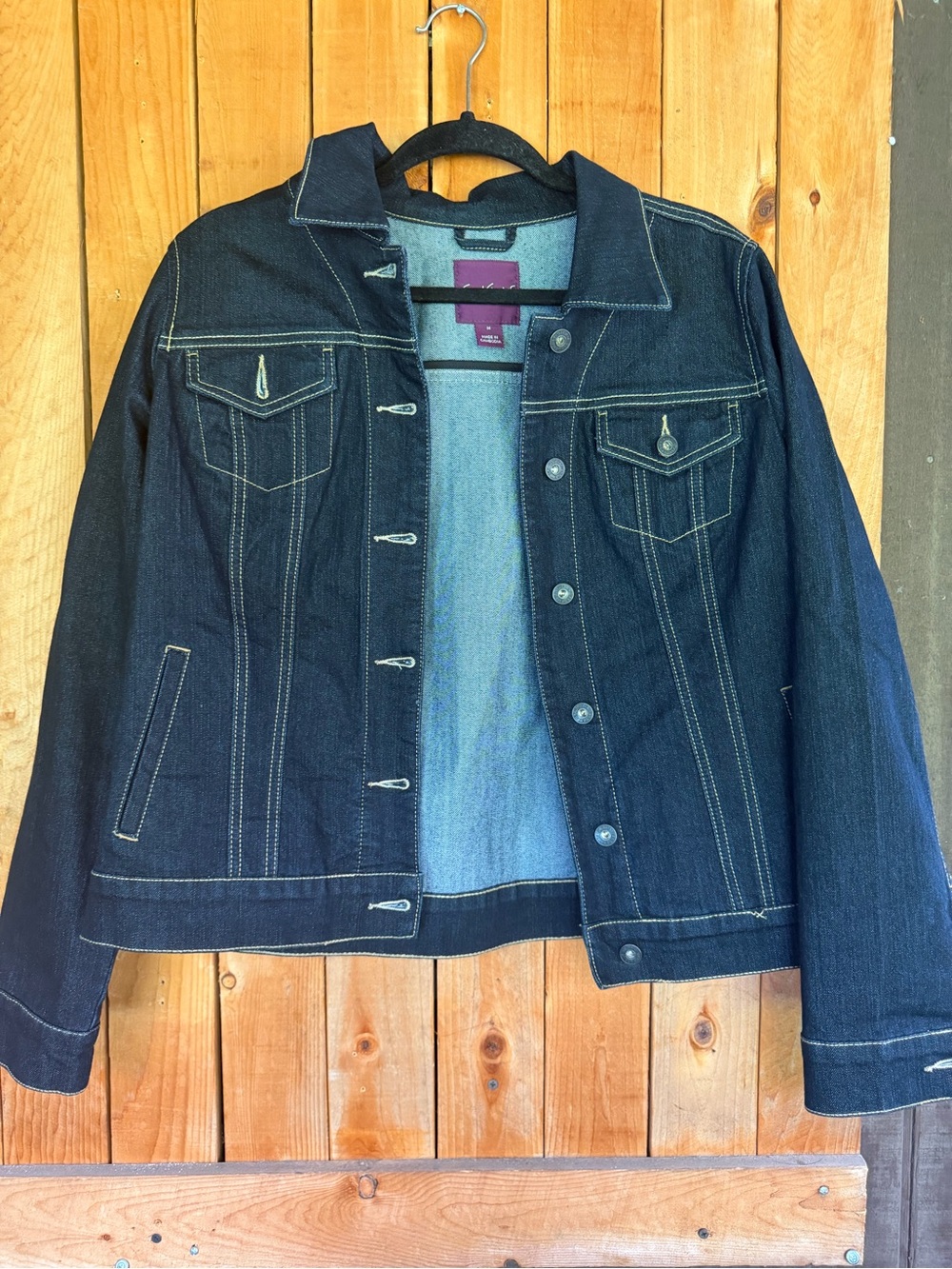 Gloria Vanderbilt Dark Blue Denim Jacket - Women's Classic Jean Coat